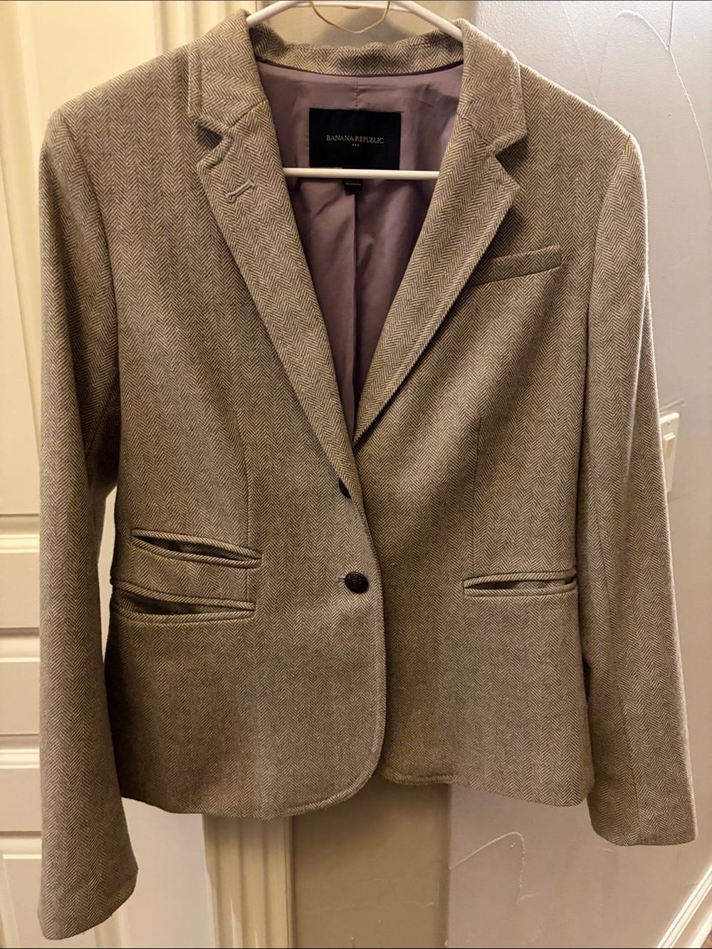 Banana Republic Factory Tan Herringbone Women's Blazer